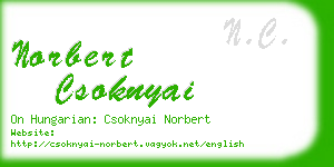 norbert csoknyai business card